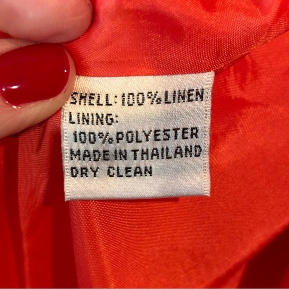 Vintage Talbots Irish Linen Blazer in Orange, size 8, Classic Staple Unique - Picture 6 of 12
